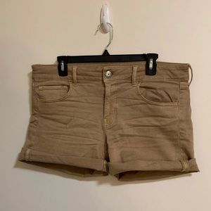American Eagle Khaki Tan Midi Shorts